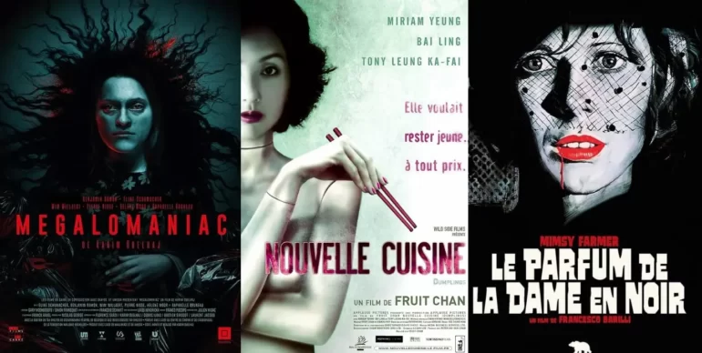 Trois films de genre : Nouvelle cuisine, Megalomaniac et Le parfum de la dame en noir