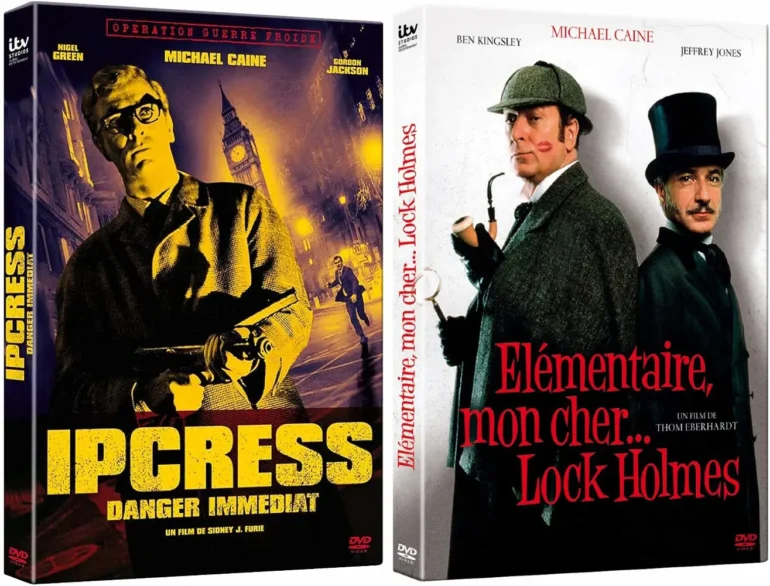 Ipcress, danger immédiat (1965) de Sidney J. Furie et Élémentaire, mon cher… Lock Holmes (1988) de Thom Eberhardt : les multiples visages de Michael Caine